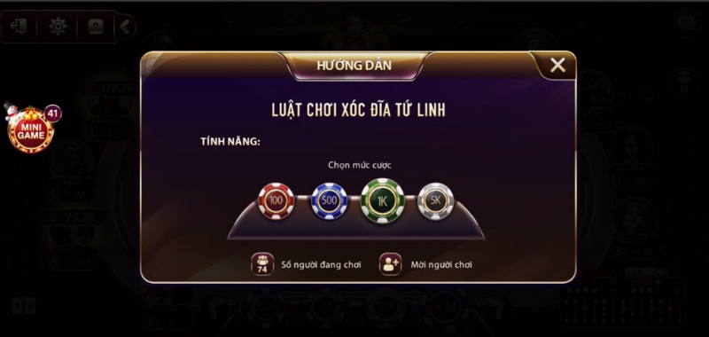 Đặt cược game Xóc Đĩa Tứ Linh 789club